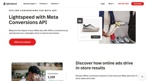 Web page for Lightspeed with Meta Conversions API