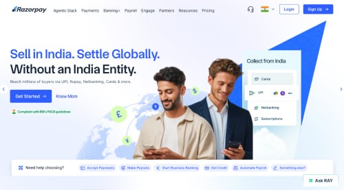 Home page of Razorpay