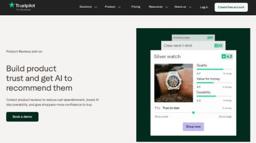 Home page of Trustpilot