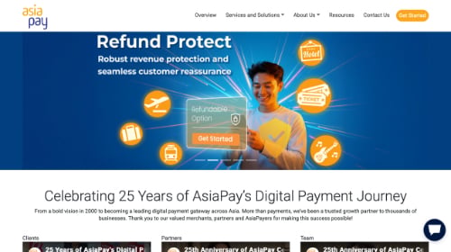 Home page of AsiaPay